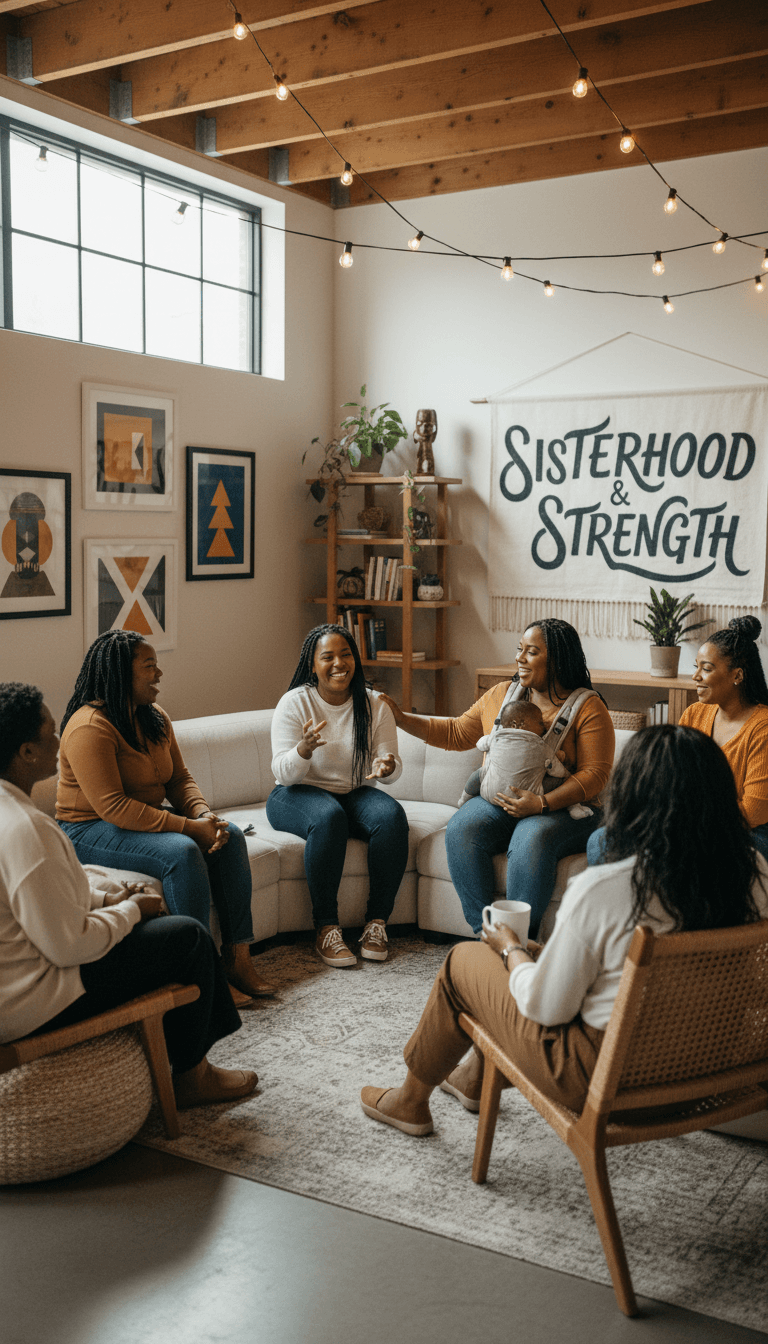 Black mothers connecting in community space
